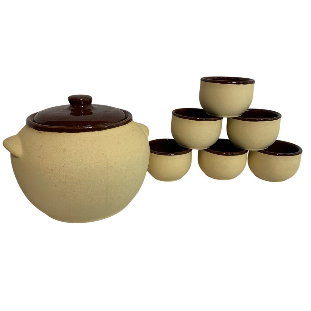 Loeb Pottery Joan of Arc French Provincial Oven To Table Service Bean Pot Set